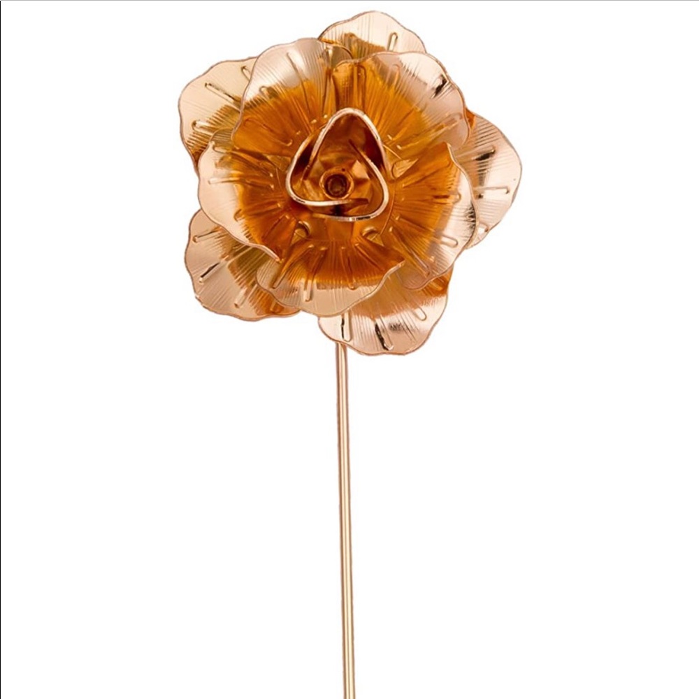 Lapel Pin for Men Gold Rose Flower Brooch
